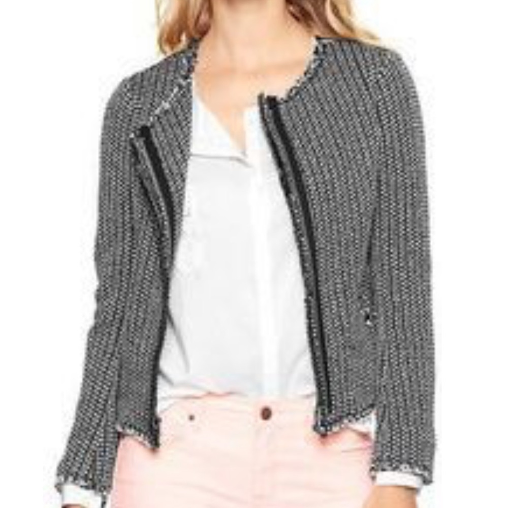 Liz Claiborne Raw Edge Gray Tweed Jacket